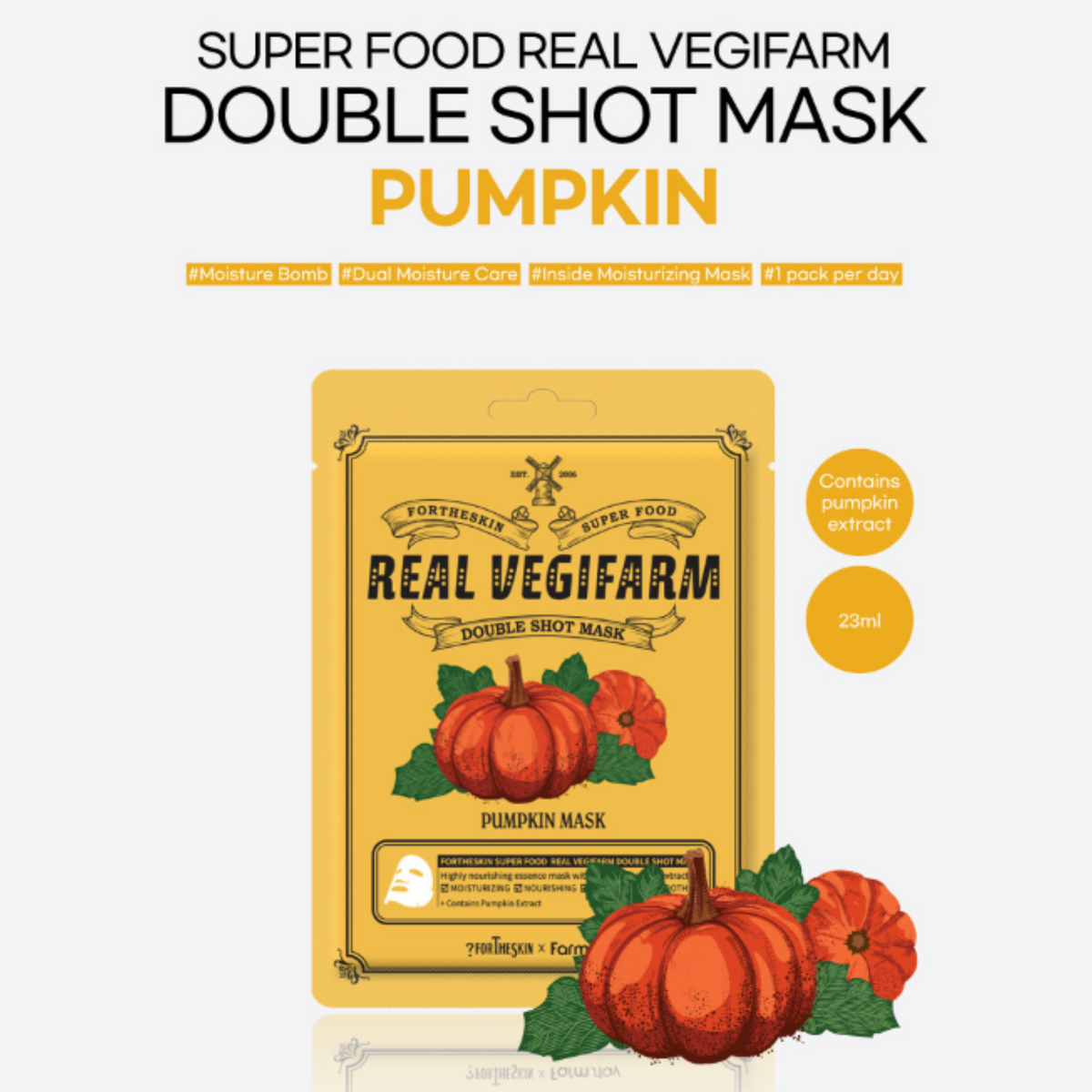 FORTHESKIN SUPER FOOD R/VEGIFARM DOUBLE SHOT MASK-Pumpkin