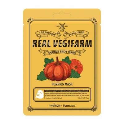 FORTHESKIN SUPER FOOD R/VEGIFARM DOUBLE SHOT MASK-Pumpkin