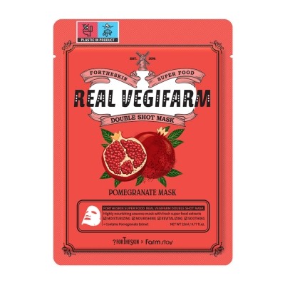 FORTHESKIN SUPER FOOD R/VEGIFARM DOUBLE SHOT MASK POMEGRANATE