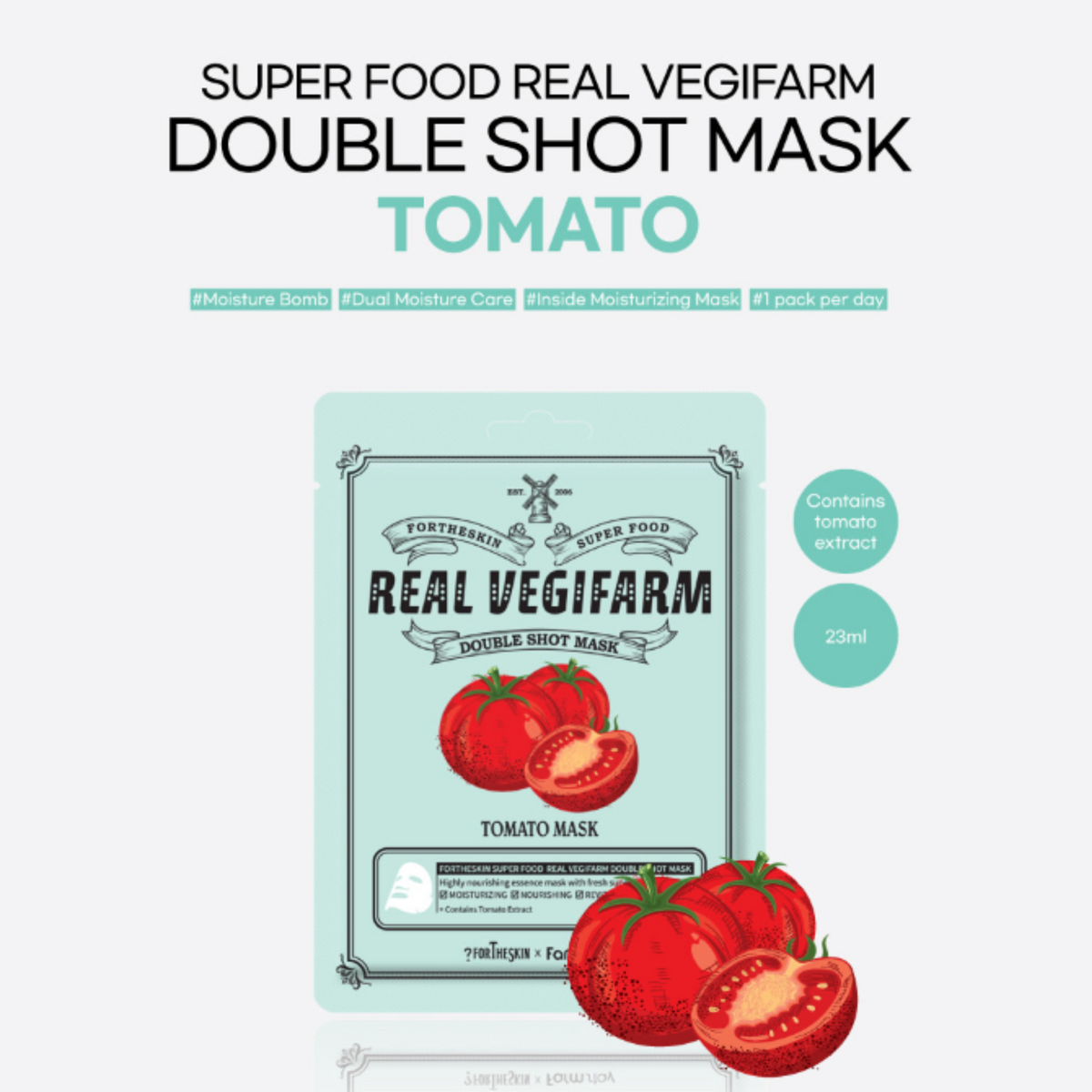 FORTHESKIN SUPER FOOD R/VEGIFARM DOUBLE SHOT MASK-Tomato