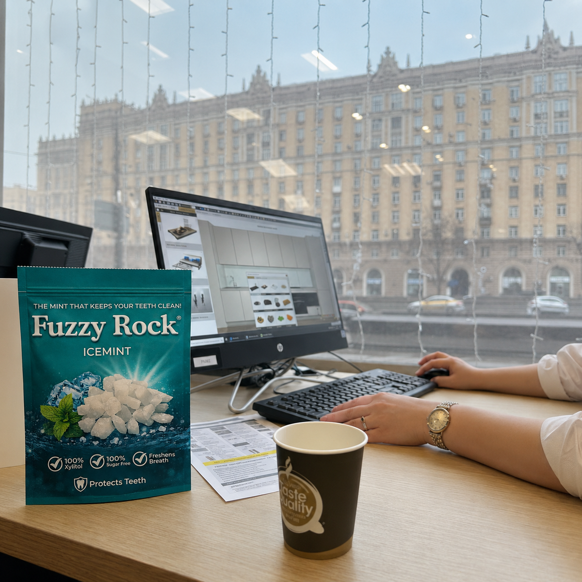 Fuzzy Rock Crystal - Ice Mint