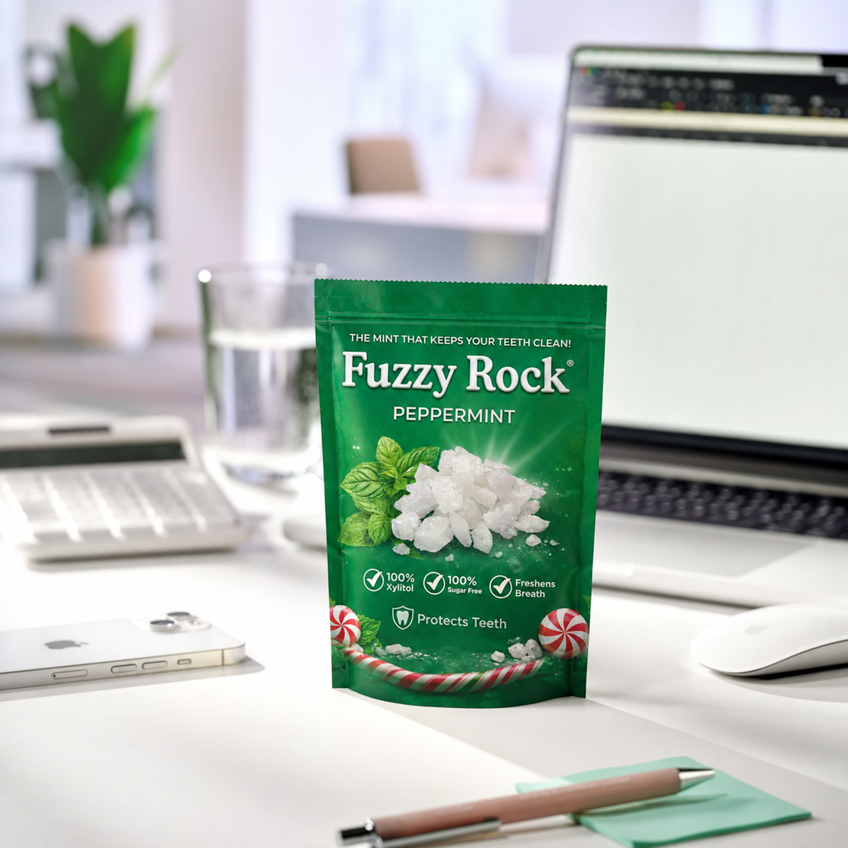 Fuzzy Rock Crystal - Peppermint