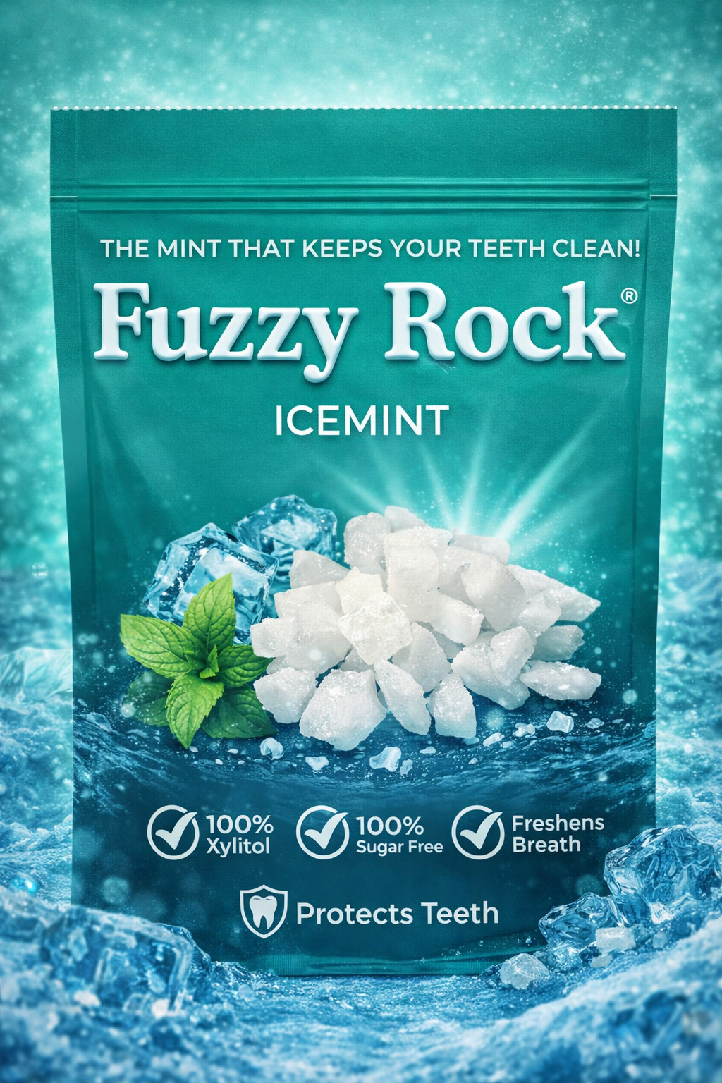 Fuzzy Rock Crystal - Ice Mint