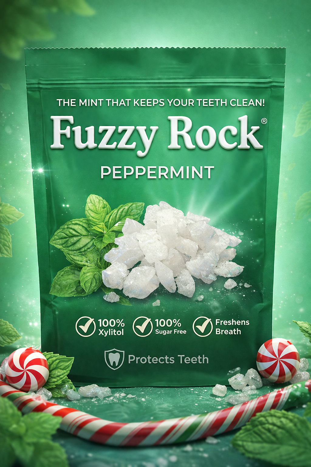 Fuzzy Rock Crystal - Peppermint