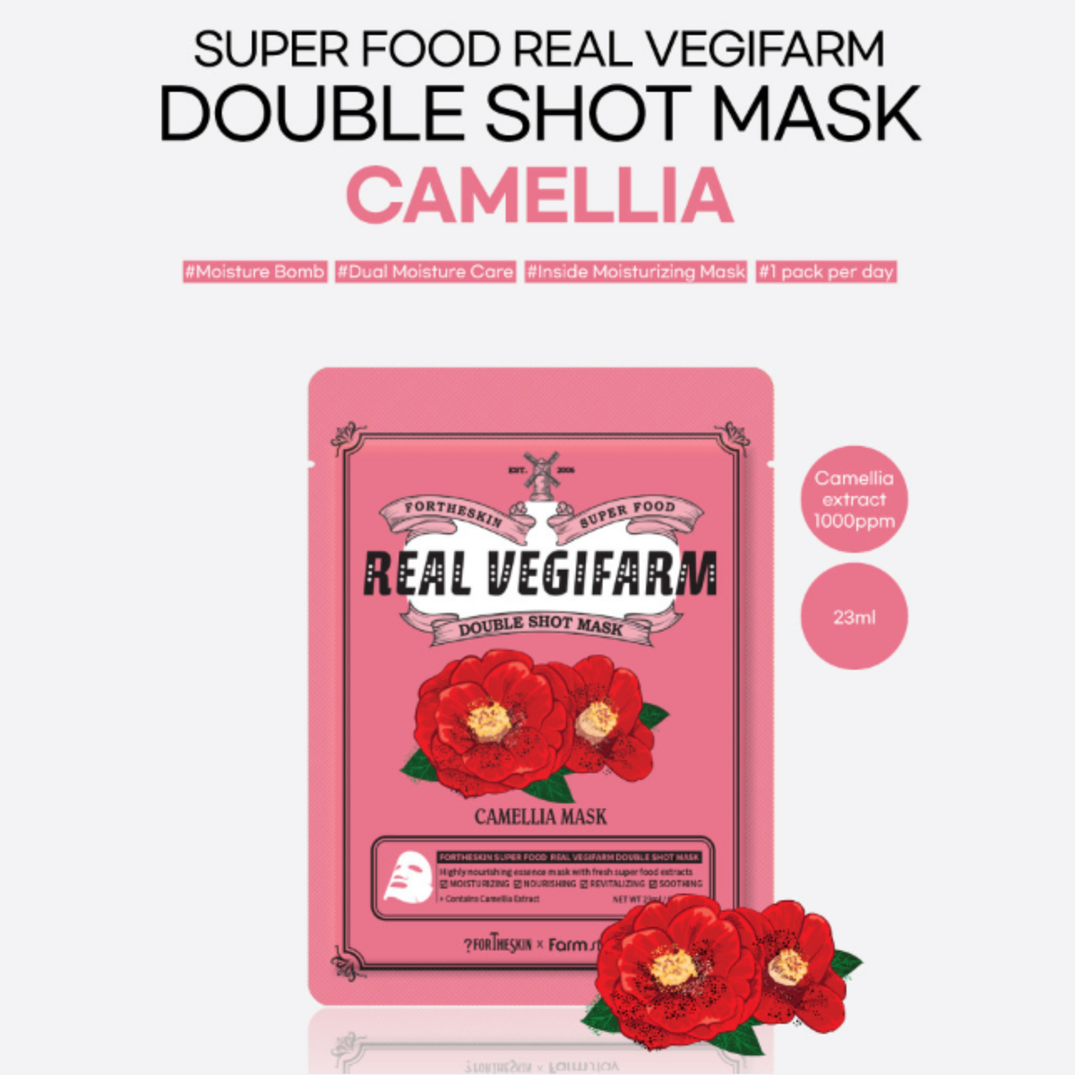 FORTHESKIN SUPER FOOD R/VEGIFARM DOUBLE SHOT MASK-CAMELLIA
