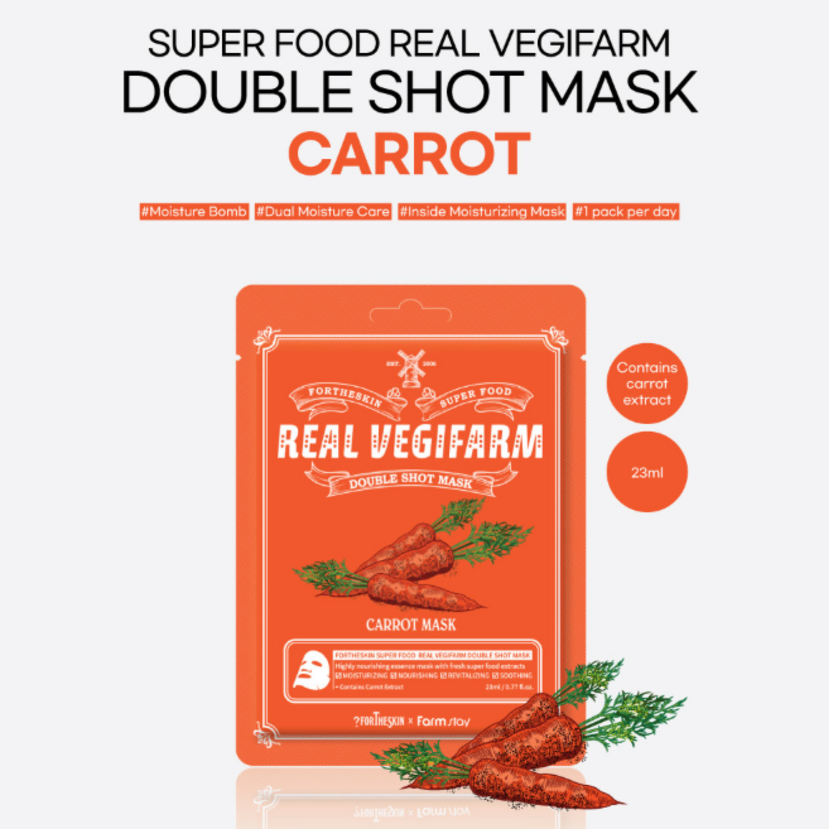 FORTHESKIN SUPER FOOD R/VEGIFARM DOUBLE SHOT MASK-Carrot