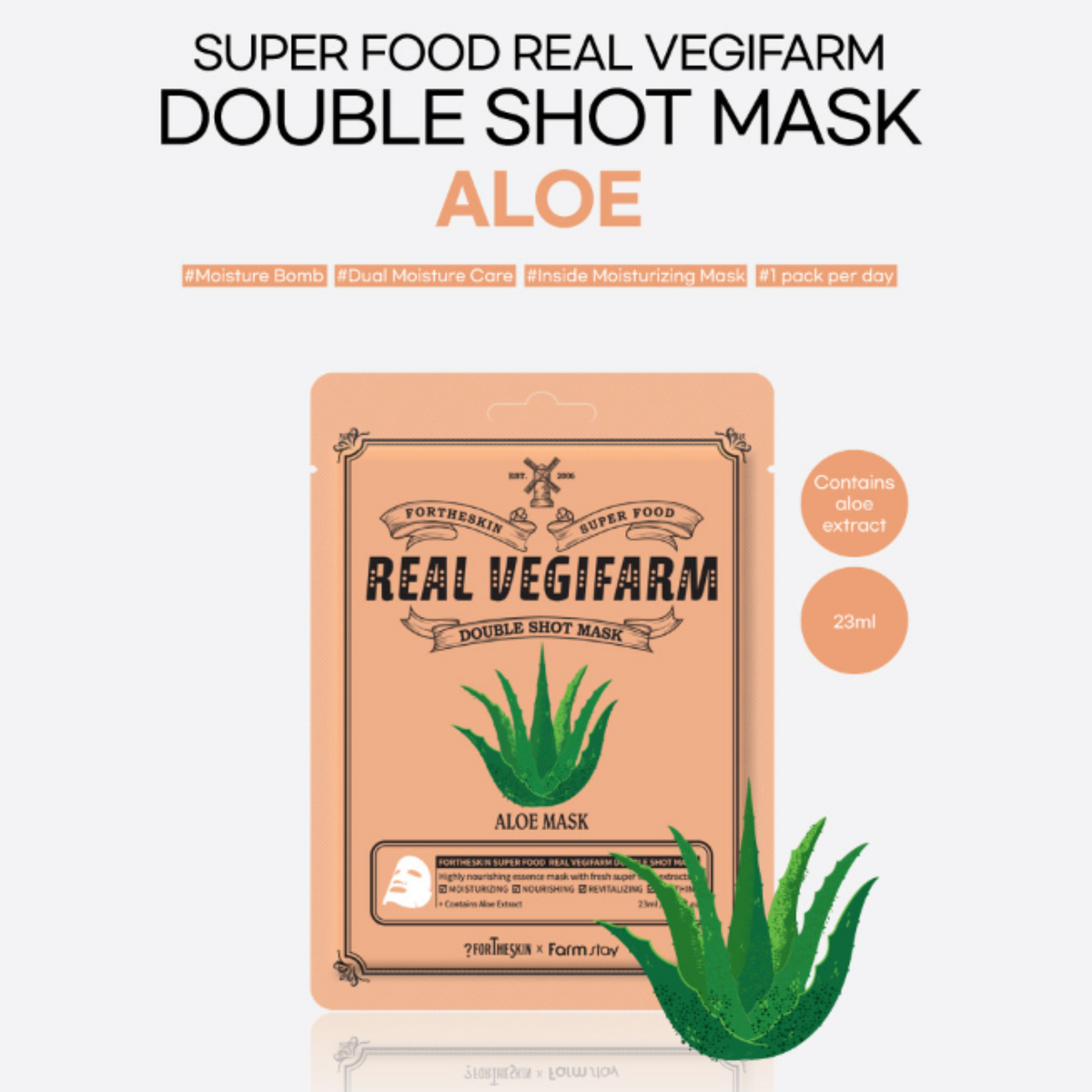 FORTHESKIN SUPER FOOD R/VEGIFARM DOUBLE SHOT MASK-Aloe