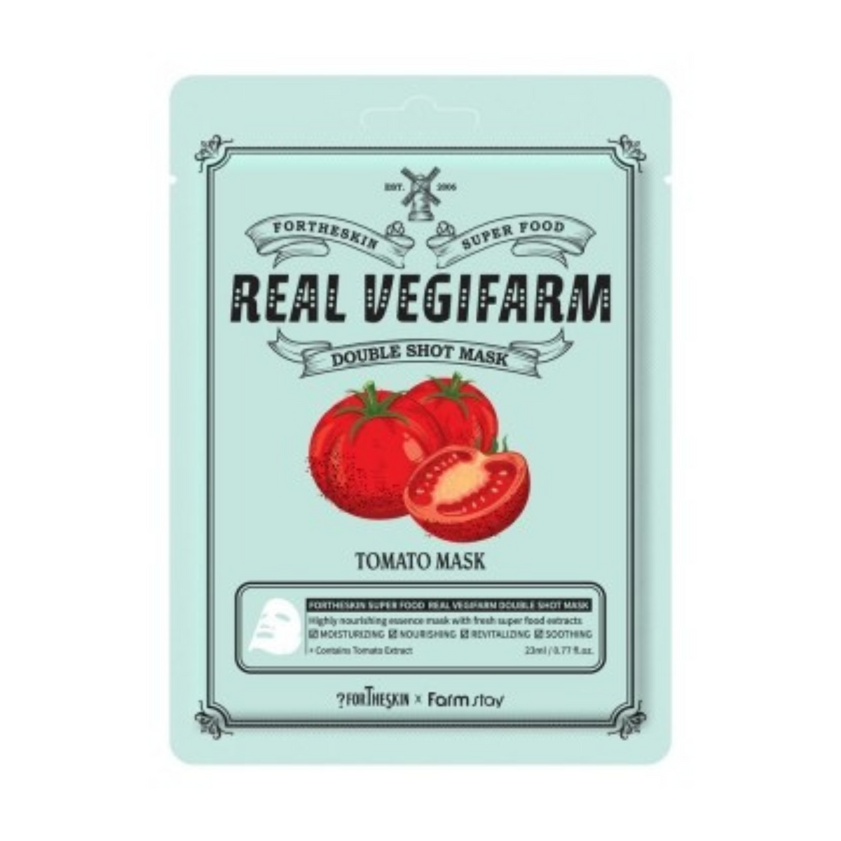 FORTHESKIN SUPER FOOD R/VEGIFARM DOUBLE SHOT MASK-Tomato
