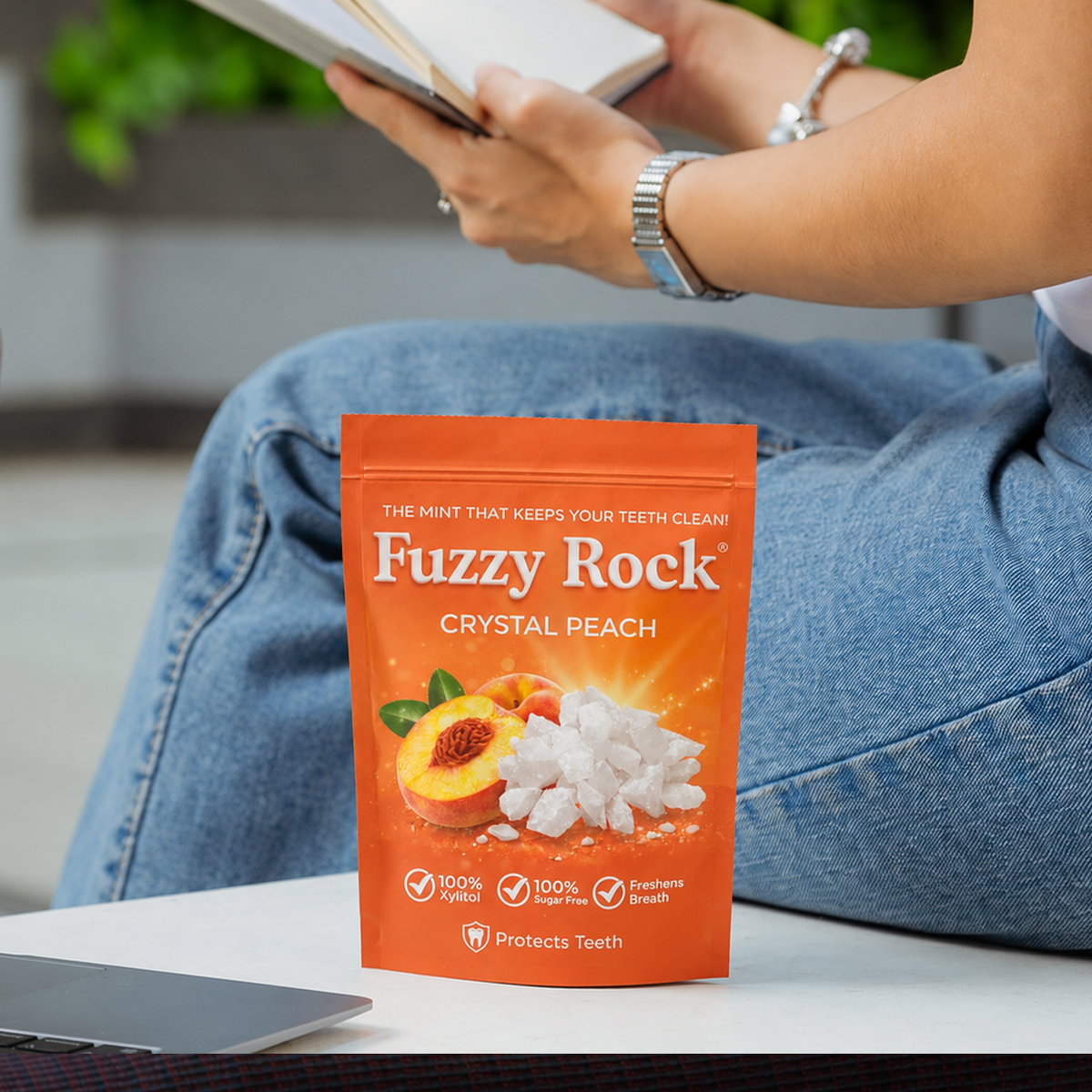 Fuzzy Rock Crystal - Peach