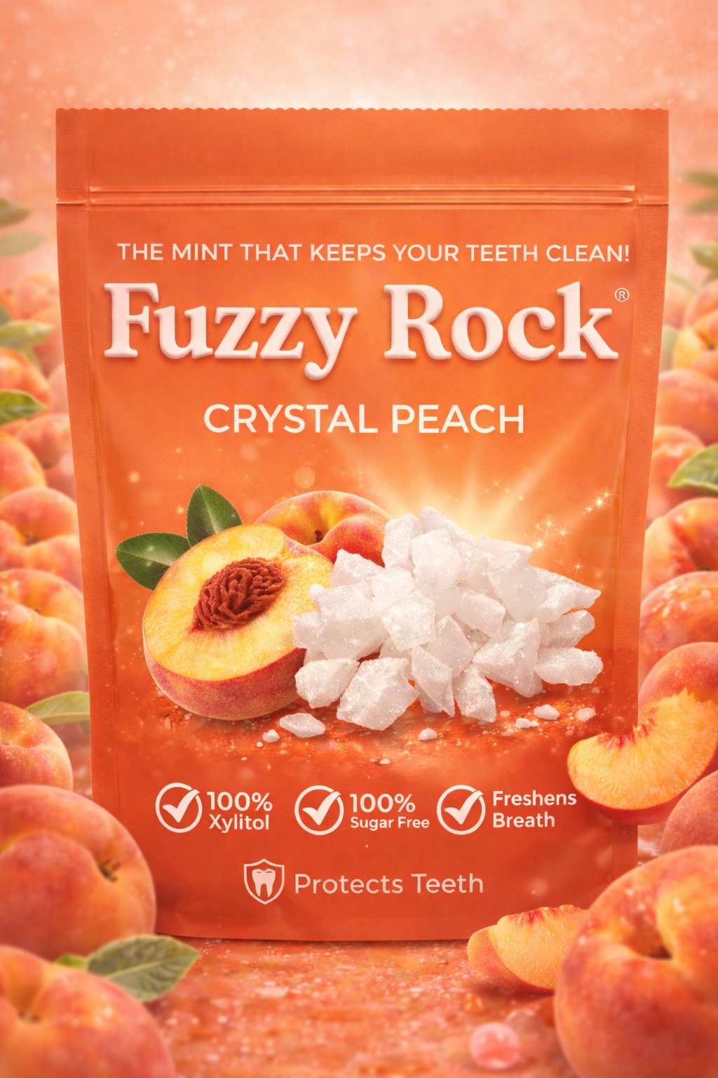 Fuzzy Rock Crystal - Peach