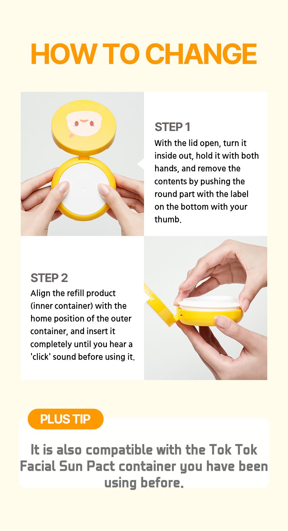 ATOPALM Tok Tok Sun Pact Refill SPF43 15G