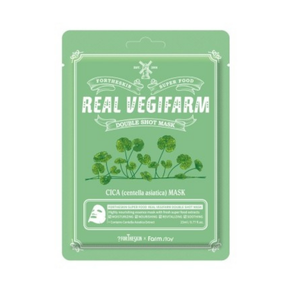 FORTHESKIN SUPER FOOD R/VEGIFARM DOUBLE SHOT MASK-Cica